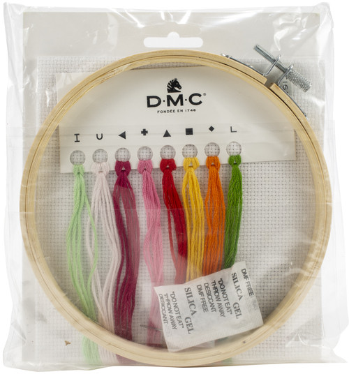 3 Pack - DMC Stitch Kit 6" Diameter-Japanese Flowers (14 Count) - BKL-1913