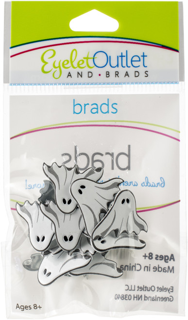 Eyelet Outlet Shape Brads 12/Pkg-Ghost - QBRD2-138 - 810787025437