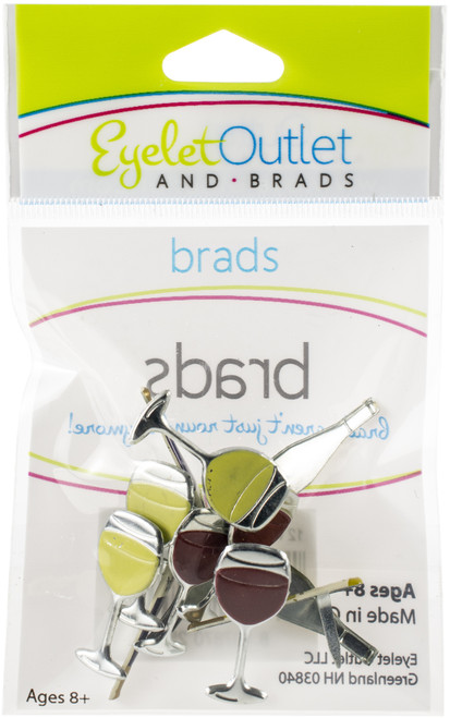 Eyelet Outlet Shape Brads 12/Pkg-Wine - QBRD2-163 - 810787025536 Eyelet Outlet Shape Brads 12/Pkg-Wine - QBRD2-163 - 810787025536