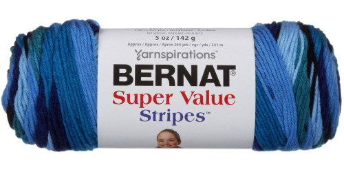 3 Pack - Bernat Super Value Stripes Yarn-Oceana - 164173-73002 - 057355390874