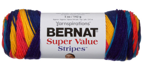3 Pack - Bernat Super Value Stripes Yarn-Candy Store - 164173-73006 - 057355390911