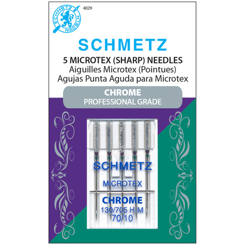 10 Pack - Schmetz Chrome Microtex Machine Needles-Size 70/10 5/Pkg - 4029 - 036346140292