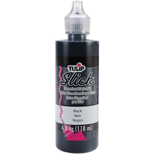 3 Pack - Tulip Dimensional Fabric Paint 4oz-Slick - Black - FLS-1-4 - 035862414016