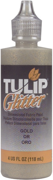 3 Pack - Tulip Dimensional Fabric Paint 4oz-Glitter - Gold - FLG-1-4 - 035862413019