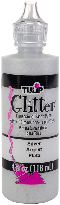3 Pack - Tulip Dimensional Fabric Paint 4oz-Glitter - Silver - FLG-2-4 - 035862413026