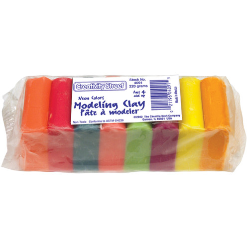 6 Pack - Creativity Street Modeling Clay 220g-Neon Colors - 4091 - 021196040915