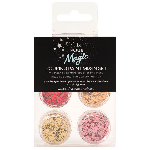 American Crafts Color Pour Magic Foil Flakes 1oz 6/Pkg-Warm - 359813 - 718813598132