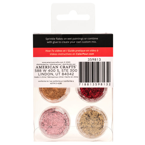 American Crafts Color Pour Magic Foil Flakes 1oz 6/Pkg-Warm - 359813