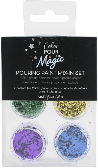 American Crafts Color Pour Magic Foil Flakes 1oz 6/Pkg-Cool -359811 - 718813598118