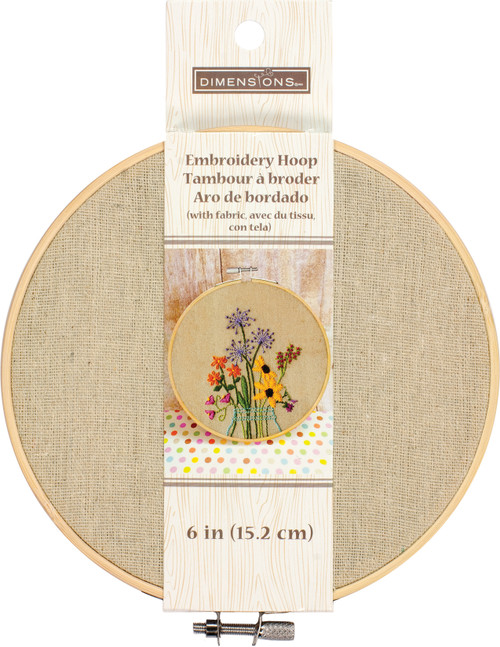 3 Pack Dimensions Embroidery Hoop W/Fabric 6"-Natural 72-75974 - 088677759742