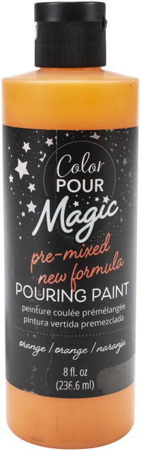 American Crafts Color Pour Magic Pre-Mixed Paint 8oz-Orange 357298 - 718813572989