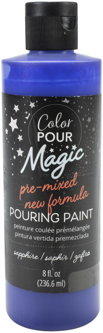 American Crafts Color Pour Magic Pre-Mixed Paint 8oz-Sapphire -357487 - 718813574877