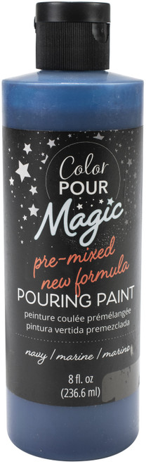 American Crafts Color Pour Magic Pre-Mixed Paint 8oz-Navy 357450 - 718813574501
