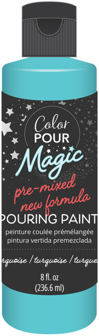 American Crafts Color Pour Magic Pre-Mixed Paint 8oz-Turquoise 357375