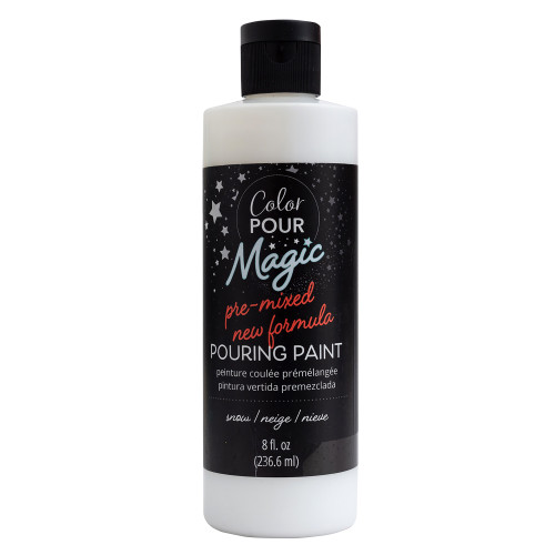 American Crafts Color Pour Magic Pre-Mixed Paint 8oz-Snow - 357600 - 718813576000