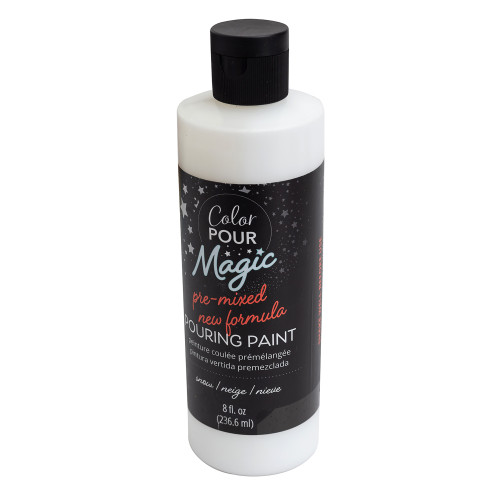 American Crafts Color Pour Magic Pre-Mixed Paint 8oz-Snow - 357600