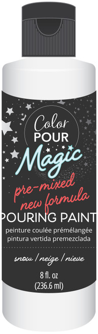 American Crafts Color Pour Magic Pre-Mixed Paint 8oz-Snow 357600