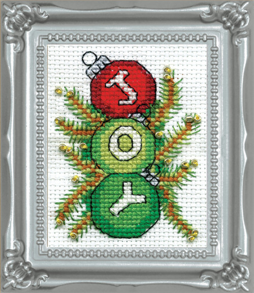 3 Pack - Design Works Counted Cross Stitch Kit 2"X3"-Joy (14 Count) - DW529 - 021465005294