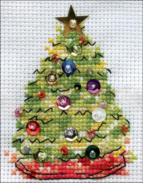 3 Pack Design Works Counted Cross Stitch Kit 2"X3"-Christmas Tree (14 Count) DW534 - 021465005348