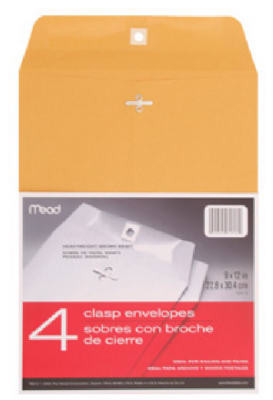 Heavyweight Clasp Envelopes, 9 x 12 In., 4-Pk. - 76012 - 043100760122