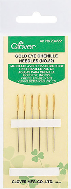 Clover Gold Eye Chenille Needles-Size 22 6/Pkg - 234-22 - 051221403132