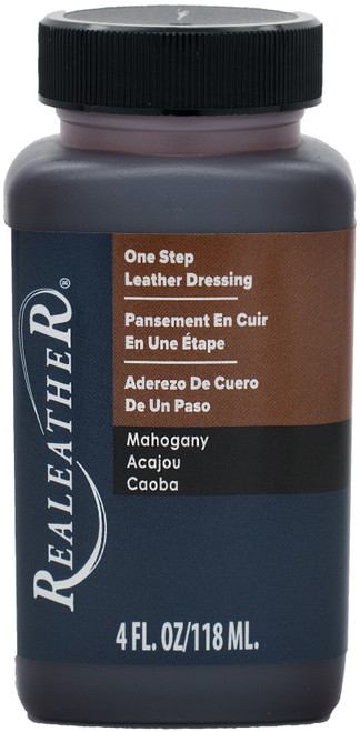 Realeather(R) Crafts One Step Leather Dressing 4oz.-Mahogany F220-105 - 870192011913