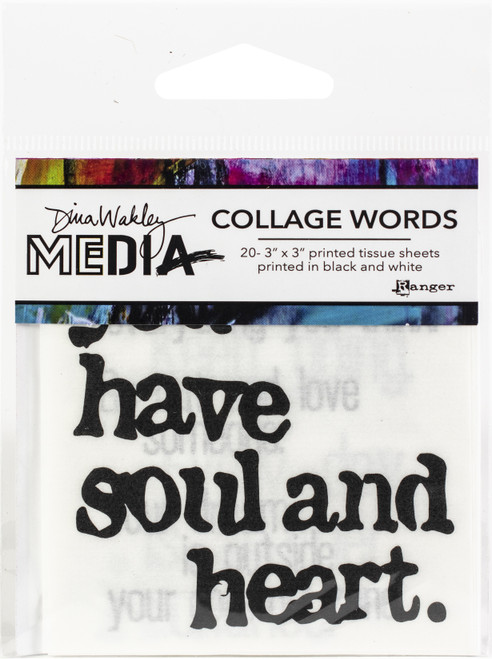 Dina Wakley Media Collage Word Pack 3"X3" 20/Pkg-#2 MDA63834 - 789541063834