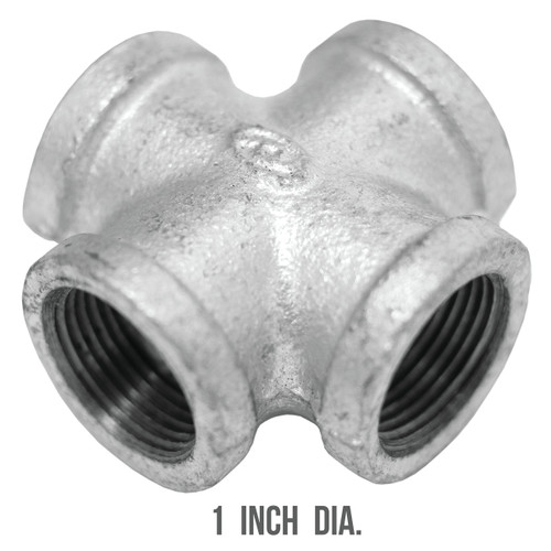 Galvanized Industrial Pipe Decor 1"-Cross Fitting PIPCROS1