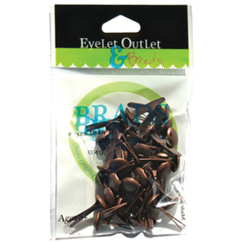 3 Pack Eyelet Outlet Round Brads 8mm 40/Pkg-Brushed Copper BRD8MM-247A - 810787020074