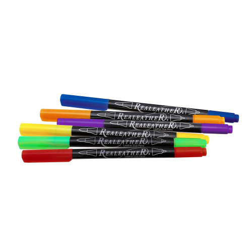 Realeather(R) Crafts Leather Markers 6/Pkg-Basic - F2400-02