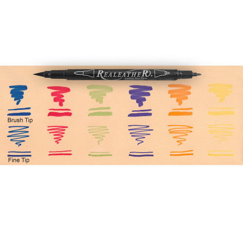 Realeather(R) Crafts Leather Markers 6/Pkg-Basic - F2400-02