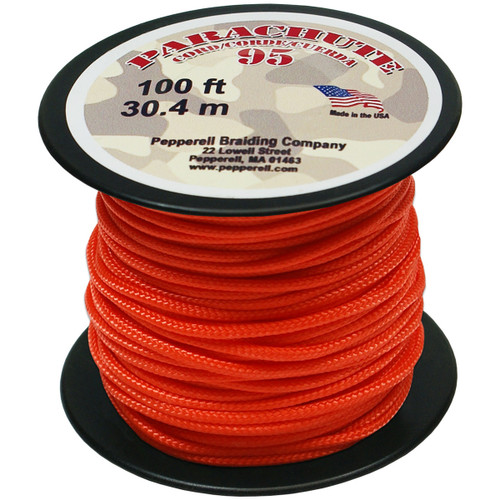 2 Pack Pepperell Braiding Company Parachute Cord 1.9mmX100'-Neon Orange PARA95-10010 - 725879308506