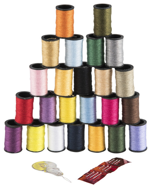 6 Pack Singer Polyester Thread 10yd 24/Pkg-Assorted Colors 00264