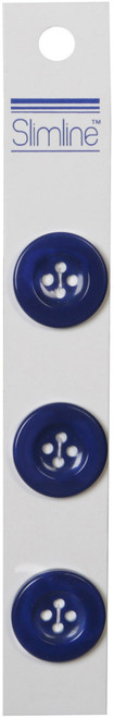 6 Pack Slimline Buttons -Navy Blue 4-Hole 13/16" 3/Pkg SL-464A - 097327818739