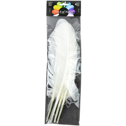 6 Pack Touch of Nature Turkey Round Feathers 4/Pkg-White -MD40-364 - 684653403649