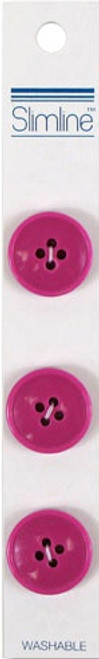 6 Pack Slimline Buttons -Fuchsia 4-Hole 3/4" 3/Pkg SL-132A - 052278000268