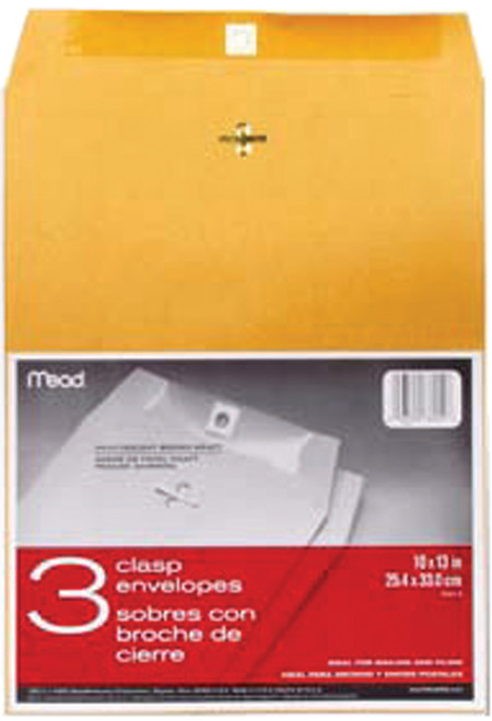 6 Pack - Mead Clasp Envelopes 10"X13" 3/Pkg-Heavy Kraft - 76014 - 043100760146