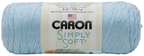 3 Pack Caron Simply Soft Solids Yarn-Soft Blue H97003-9712 - 035613977128