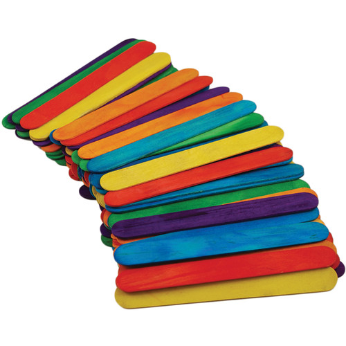 6 Pack Krafty Kids Jumbo Craft Sticks-Colored 6" 50/Pkg CW506