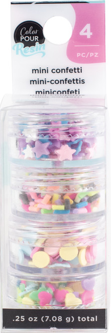 American Crafts Color Pour Resin Mix-Ins-Mini Confetti Pastel 4/Pkg 359690 - 718813596909