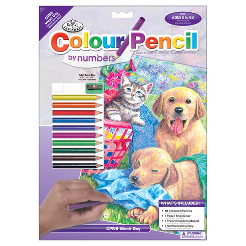 Royal & Langnickel Color Pencil By Number Kit 8.75"X11.75"-Wash Day Fun CPBNK-9 - 090672057099