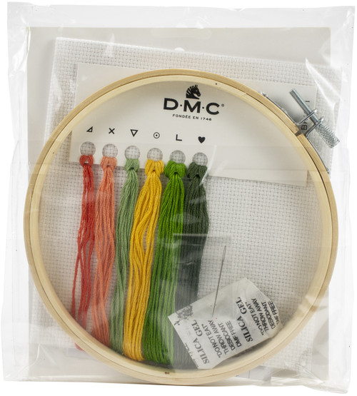 3 Pack DMC Stitch Kit 6" Diameter-Cactus (14 Count) BKL-1911
