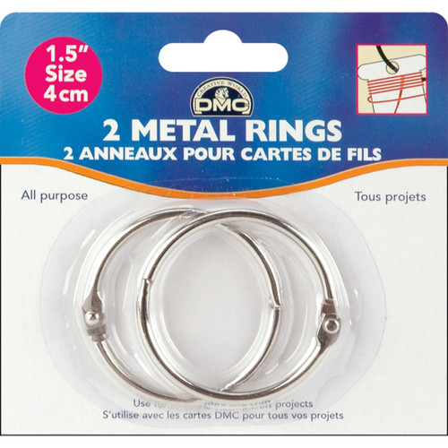 6 Pack DMC Metal Rings 1.5"-2/Pkg -6109 - 077540387762