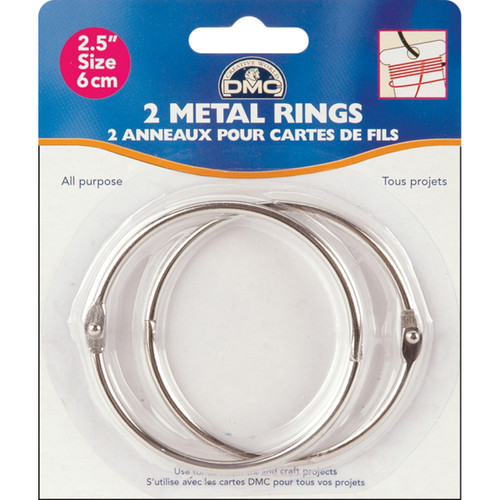 6 Pack - DMC Metal Rings 2.5"-2/Pkg - 6110 - 077540387779