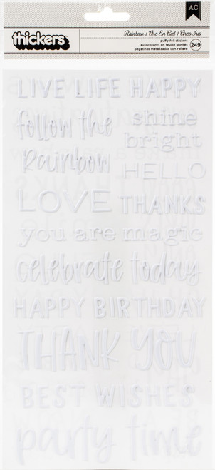Live Life Happy Thickers Stickers 5.5"X11" 249/Pkg-Phrase/Puffy PB736922 - 646247369229