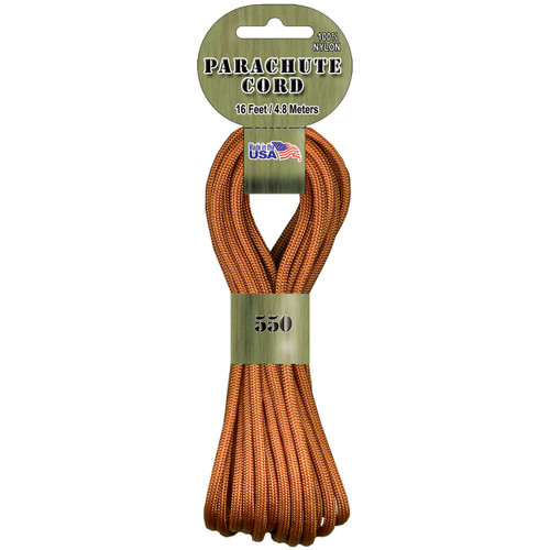 6 Pack - Pepperell Braiding Parachute Cord 4mmx16'-Copper - PARA-1640 - 725879309800