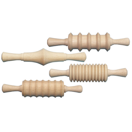 2 Pack - Creativity Street Modeling Clay Rolling Pins 4/Pkg-6"X0.75"1.75" - 3748