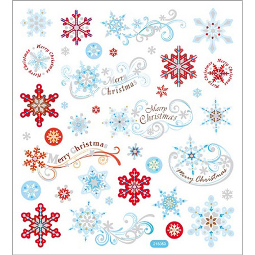 6 Pack Sticker King Stickers-Red & Blue Snowflakes SK129MC-1502