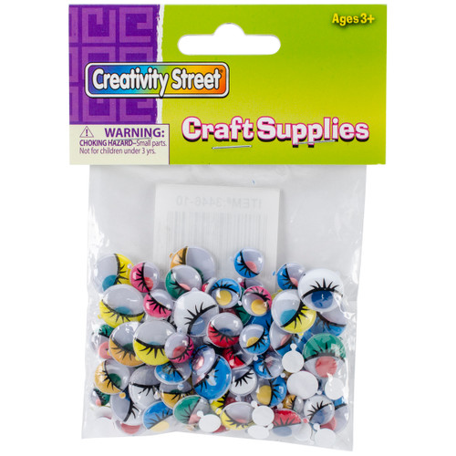 3 Pack - Creativity Street Peel & Stick Wiggle Eyes Assortment 100/Pk-Painted - 3446-10 - 021196344600