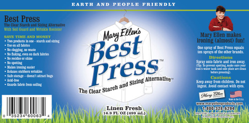 2 Pack Mary Ellen's Best Press Clear Starch Alternative 16.9oz-Linen Fresh 600BP-63